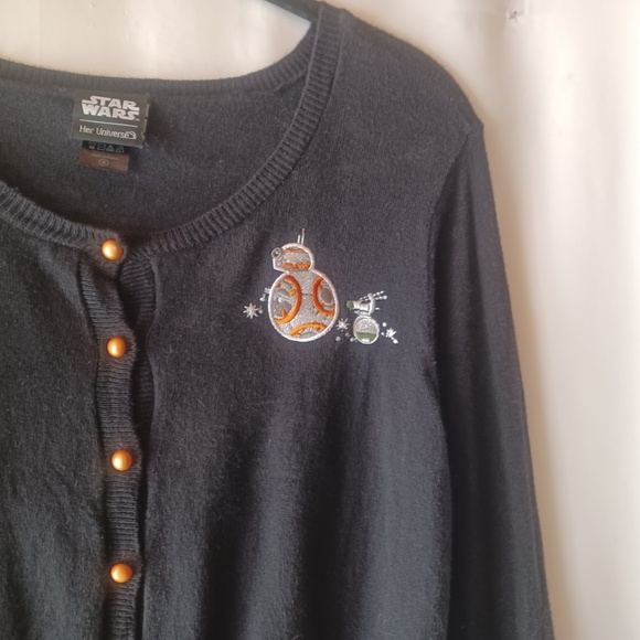 Her Universe Star Wars the Rise Of Skywalker  Rebel Droids Crop Cardigan Jrs M - Picture 3 of 3